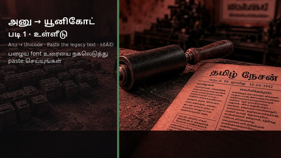 Anu to Unicode — படி 1 paste