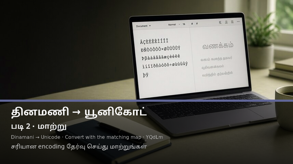 Dinamani to Unicode — படி 2 convert