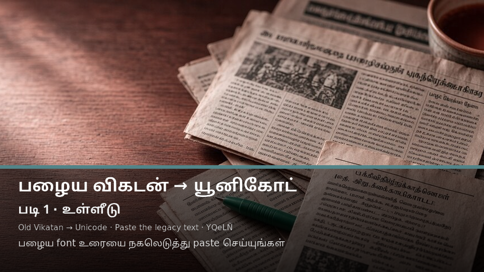 Old Vikatan to Unicode — படி 1 paste