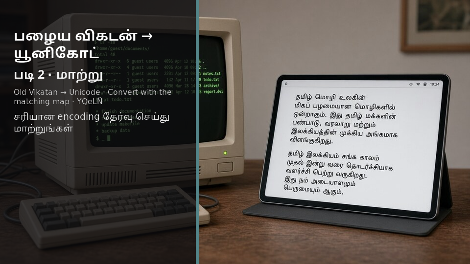 Old Vikatan to Unicode — படி 2 convert