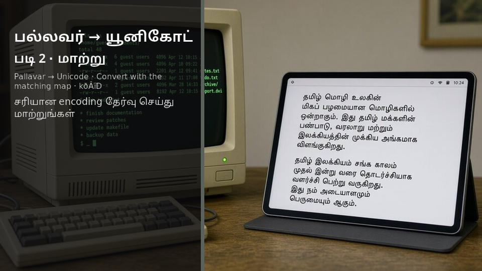 Pallavar to Unicode — படி 2 convert