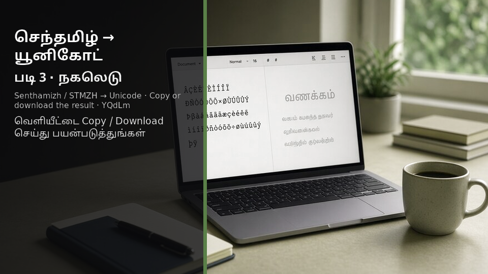 Senthamizh / STMZH to Unicode — படி 3 copy