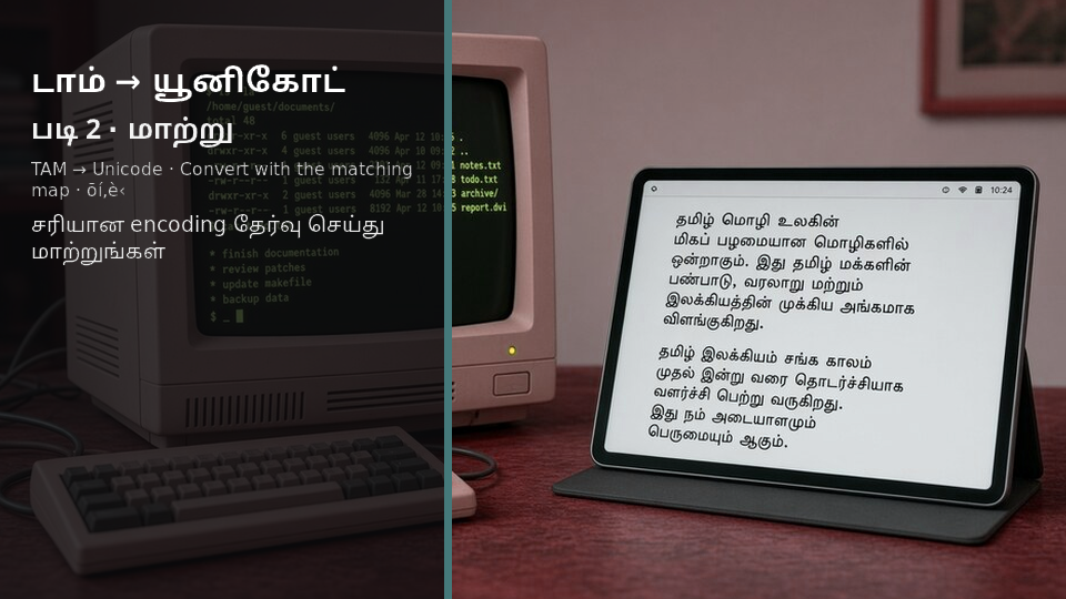TAM to Unicode — படி 2 convert