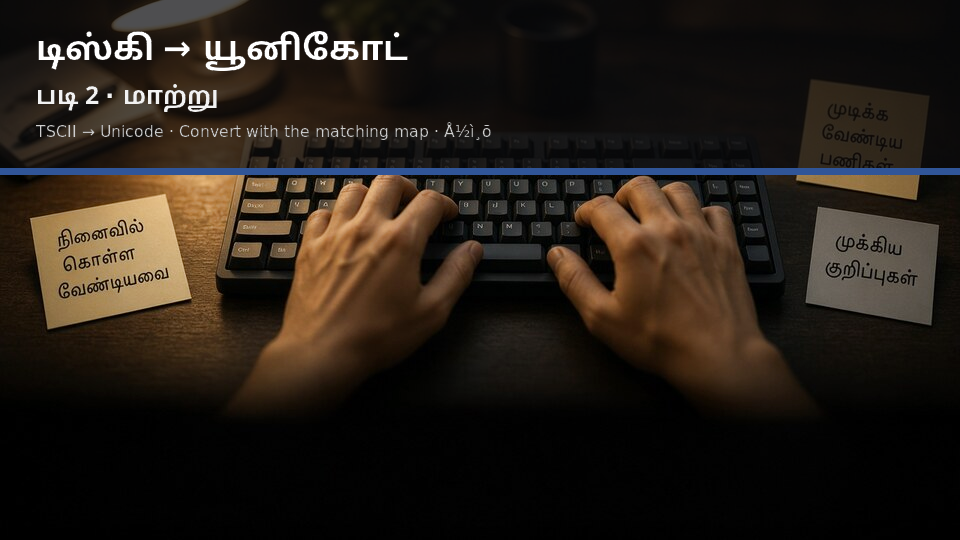 TSCII to Unicode — படி 2 convert
