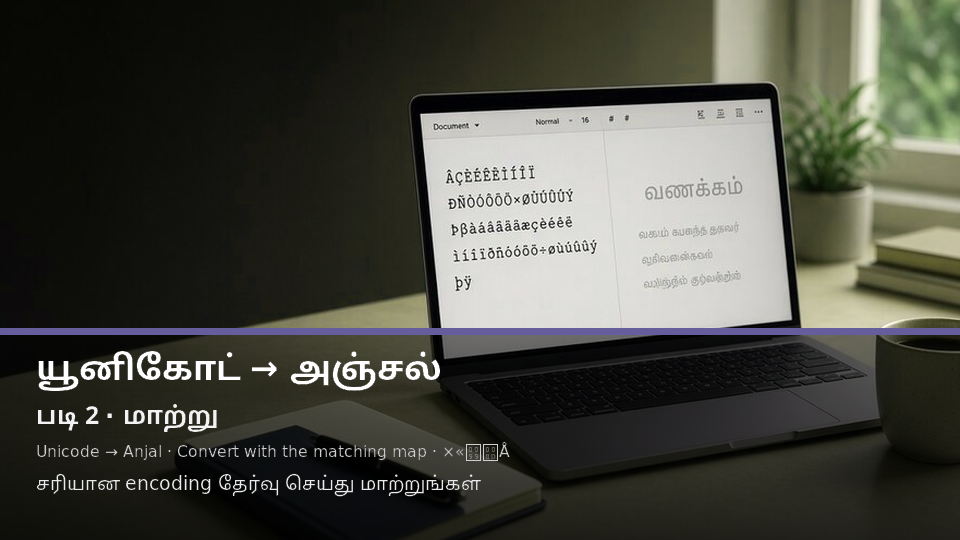 Unicode to Anjal — படி 2 convert
