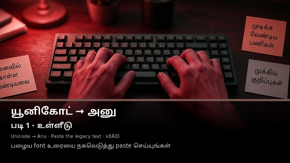 Unicode to Anu — படி 1 paste