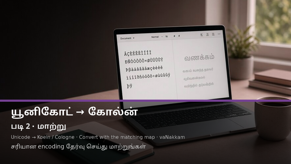 Unicode to Koeln / Cologne — படி 2 convert