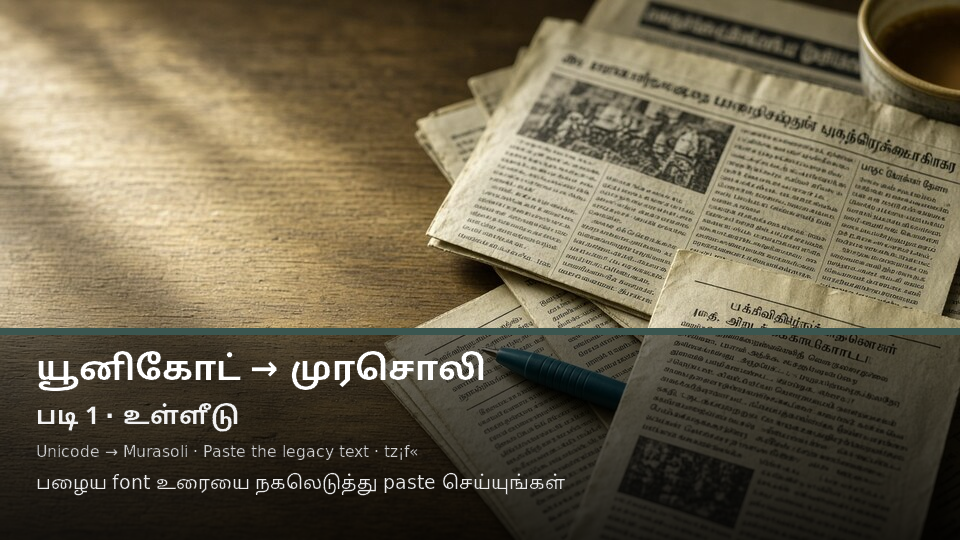 Unicode to Murasoli — படி 1 paste
