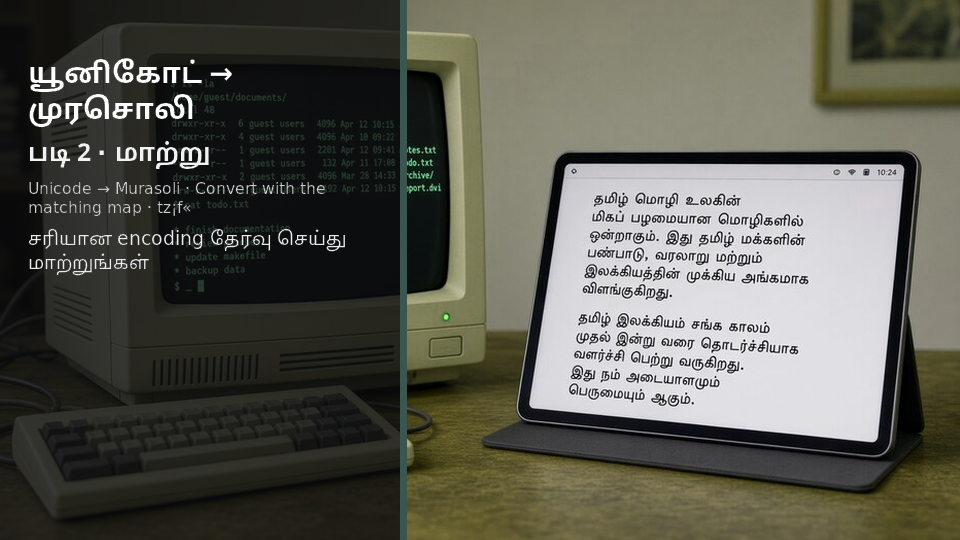 Unicode to Murasoli — படி 2 convert