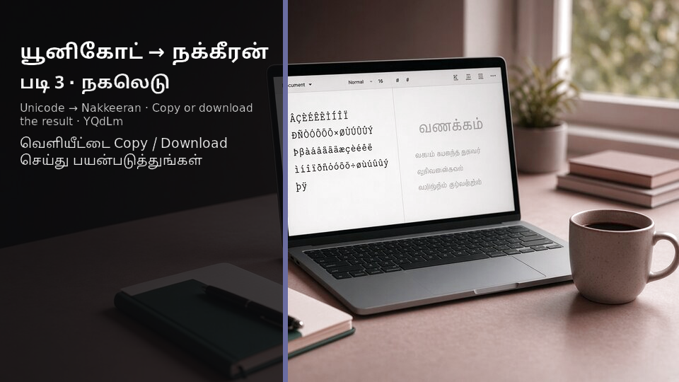 Unicode to Nakkeeran — படி 3 use