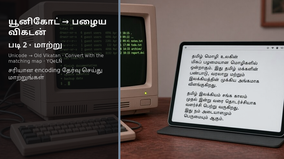 Unicode to Old Vikatan — படி 2 convert