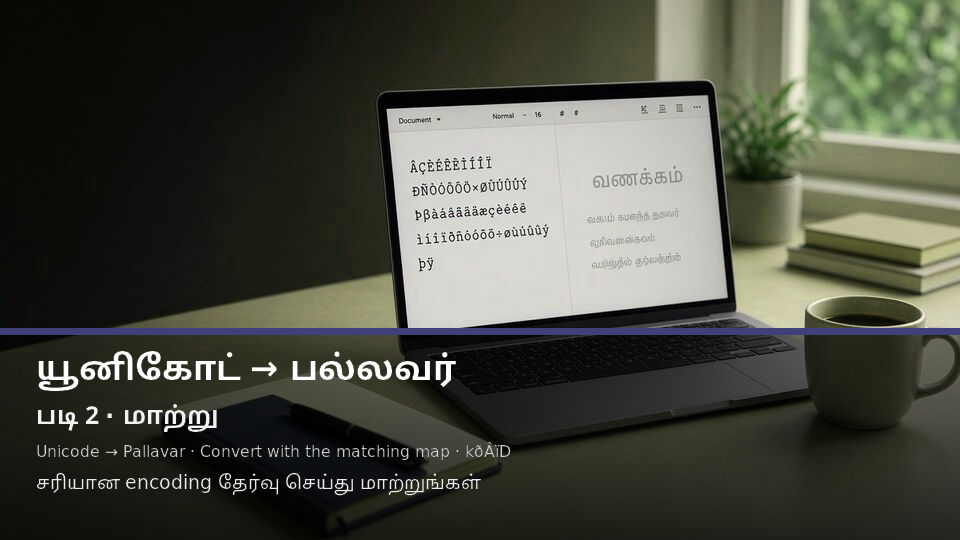 Unicode to Pallavar — படி 2 convert