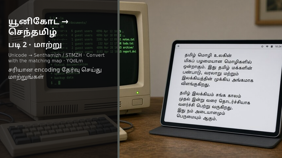 Unicode to Senthamizh / STMZH — படி 2 convert