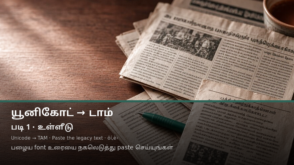 Unicode to TAM — படி 1 paste