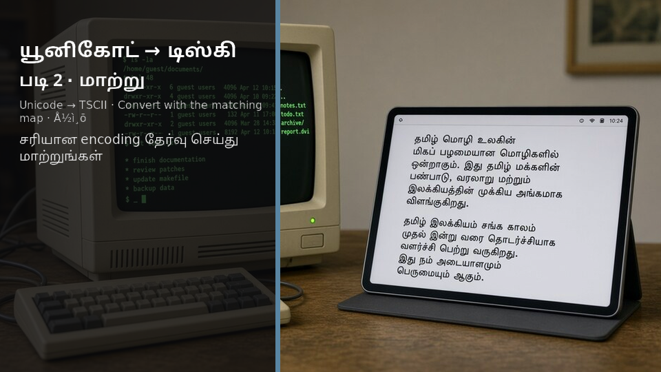 Unicode to TSCII — படி 2 convert