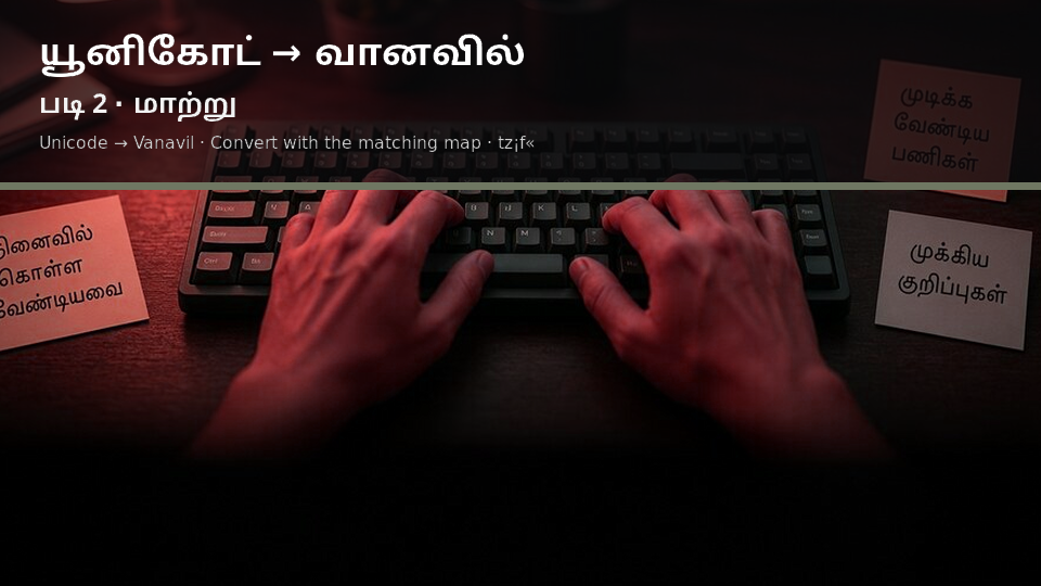 Unicode to Vanavil — படி 2 convert