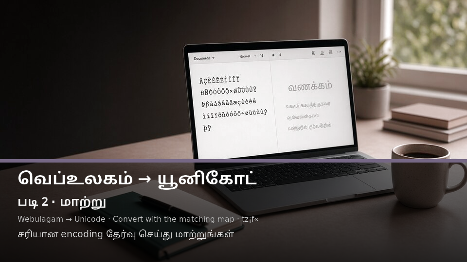 Webulagam to Unicode — படி 2 convert