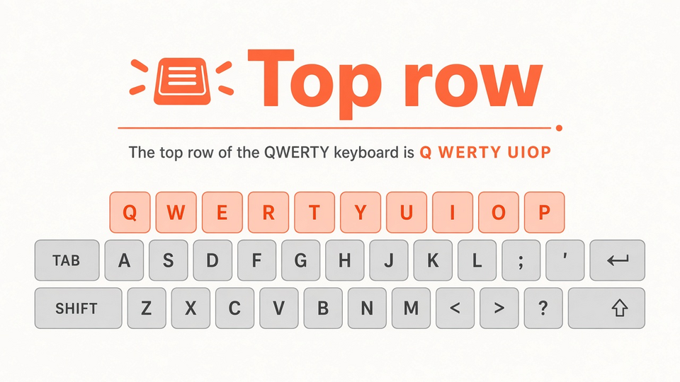 Top row QWERTY keys highlighted